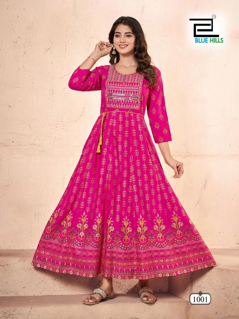 Festival Pro Max Nx By Blue Hills Anarkali Gown Surat Wholesale Market